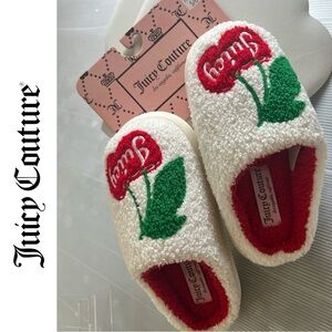 Juicy Couture Los Angeles Juicy Cherries Shearling‎ Mule Slippers - Size 5/6